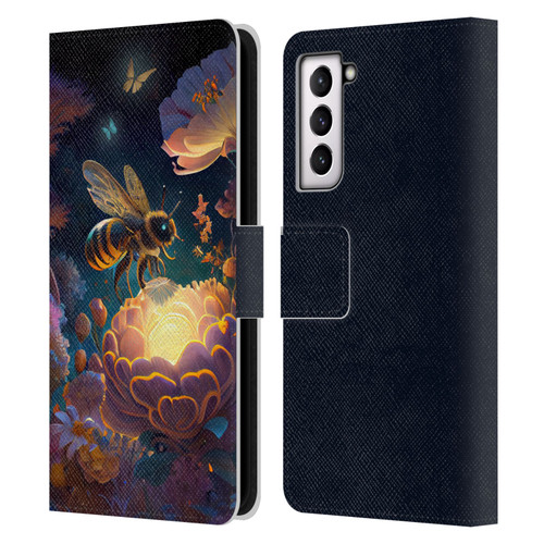 JK Stewart Art Bee Leather Book Wallet Case Cover For Samsung Galaxy S21 5G