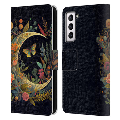 JK Stewart Art Crescent Moon Leather Book Wallet Case Cover For Samsung Galaxy S21 5G
