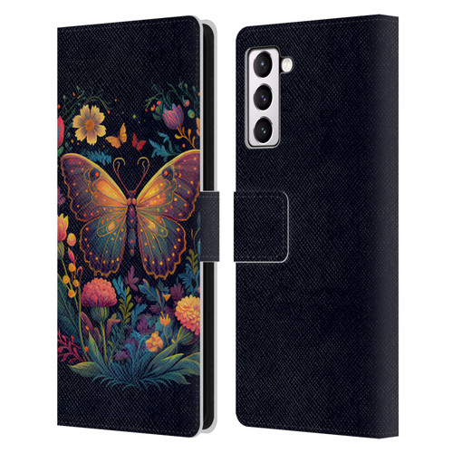 JK Stewart Art Butterfly In Night Garden Leather Book Wallet Case Cover For Samsung Galaxy S21+ 5G