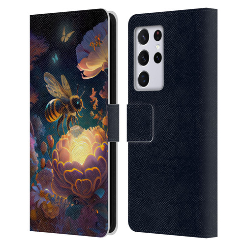 JK Stewart Art Bee Leather Book Wallet Case Cover For Samsung Galaxy S21 Ultra 5G