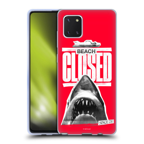 Jaws Graphics Beach Closed Soft Gel Case for Samsung Galaxy Note10 Lite