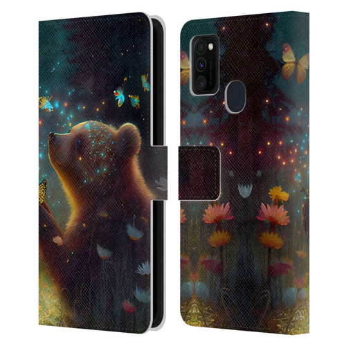 JK Stewart Art Bear Leather Book Wallet Case Cover For Samsung Galaxy M30s (2019)/M21 (2020)