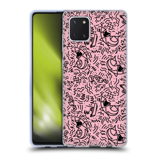 Jaws Graphics Doodle Pink Soft Gel Case for Samsung Galaxy Note10 Lite