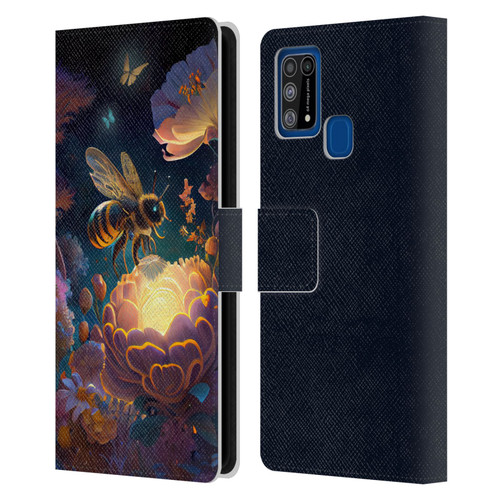 JK Stewart Art Bee Leather Book Wallet Case Cover For Samsung Galaxy M31 (2020)