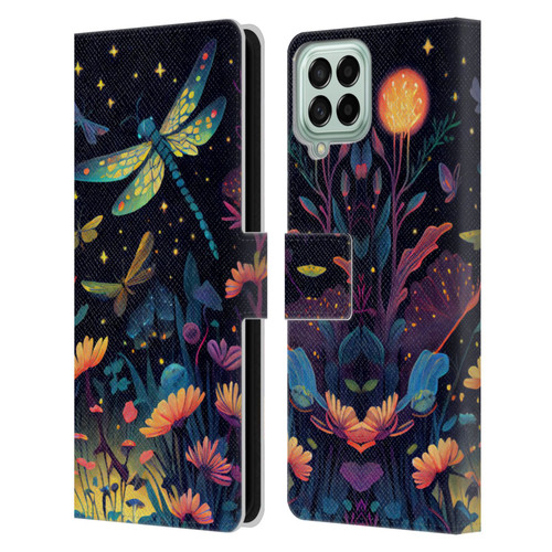 JK Stewart Art Dragonflies In Night Garden Leather Book Wallet Case Cover For Samsung Galaxy M33 (2022)