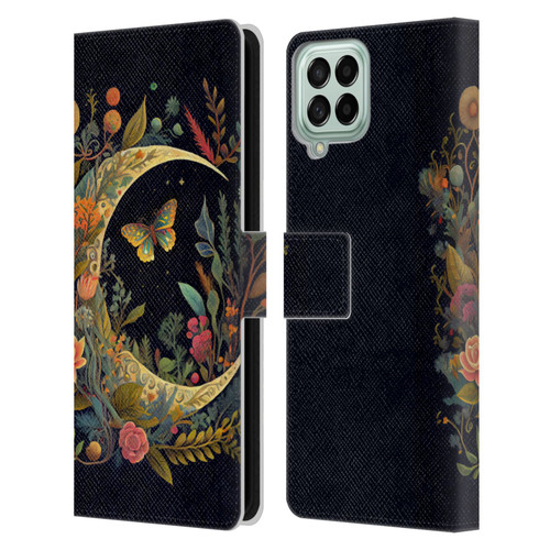 JK Stewart Art Crescent Moon Leather Book Wallet Case Cover For Samsung Galaxy M53 (2022)