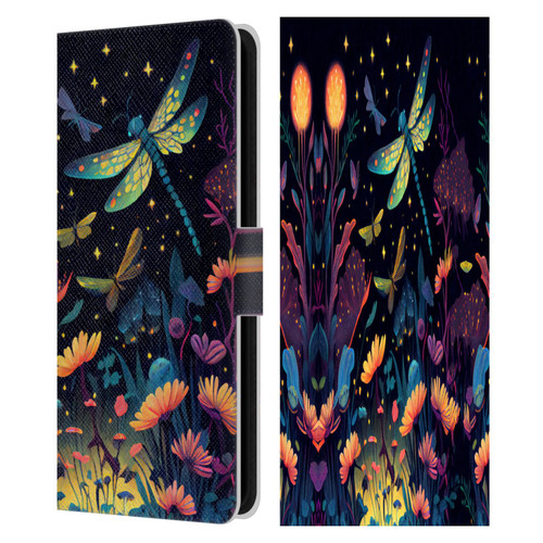 JK Stewart Art Dragonflies In Night Garden Leather Book Wallet Case Cover For Samsung Galaxy S23 FE 5G