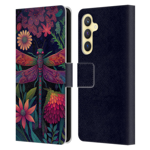 JK Stewart Art Dragonfly Purple Leather Book Wallet Case Cover For Samsung Galaxy S23 FE 5G