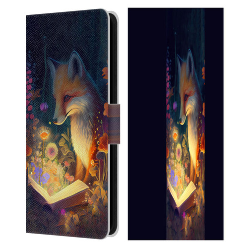 JK Stewart Art Fox Reading Leather Book Wallet Case Cover For Samsung Galaxy S23 FE 5G