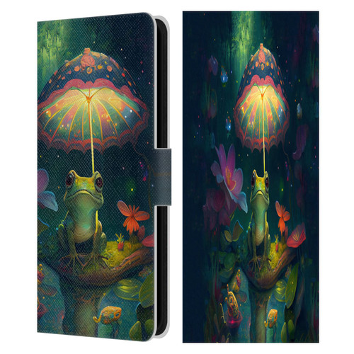 JK Stewart Art Frog With Umbrella Leather Book Wallet Case Cover For Samsung Galaxy S23 FE 5G