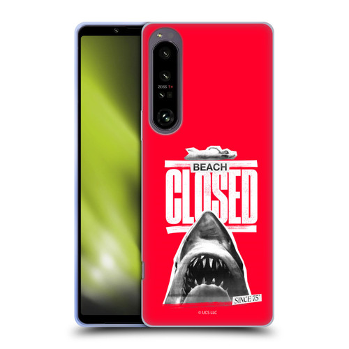 Jaws Graphics Beach Closed Soft Gel Case for Sony Xperia 1 IV