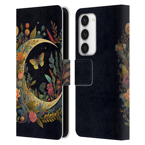 JK Stewart Art Crescent Moon Leather Book Wallet Case Cover For Samsung Galaxy S23 5G