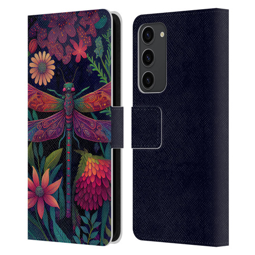 JK Stewart Art Dragonfly Purple Leather Book Wallet Case Cover For Samsung Galaxy S23+ 5G