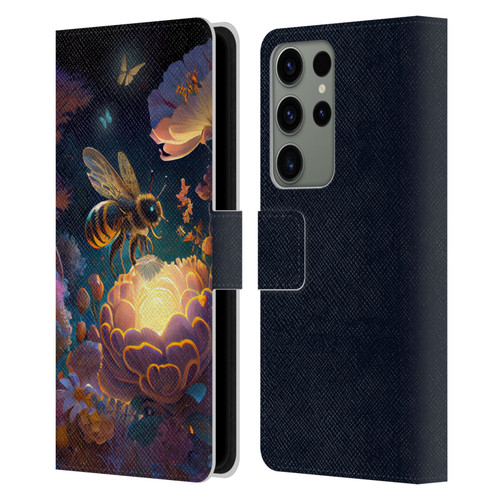 JK Stewart Art Bee Leather Book Wallet Case Cover For Samsung Galaxy S23 Ultra 5G