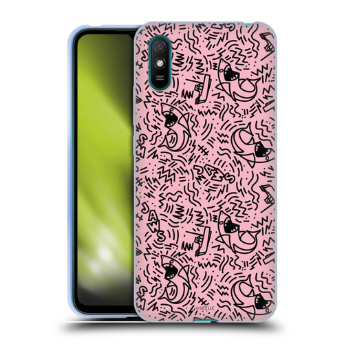 Jaws Graphics Doodle Pink Soft Gel Case for Xiaomi Redmi 9A / Redmi 9AT