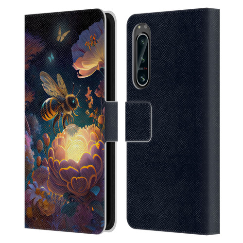 JK Stewart Art Bee Leather Book Wallet Case Cover For Sony Xperia 5 IV