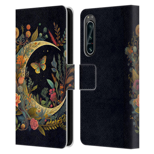 JK Stewart Art Crescent Moon Leather Book Wallet Case Cover For Sony Xperia 5 IV