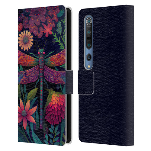 JK Stewart Art Dragonfly Purple Leather Book Wallet Case Cover For Xiaomi Mi 10 5G / Mi 10 Pro 5G