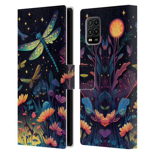 JK Stewart Art Dragonflies In Night Garden Leather Book Wallet Case Cover For Xiaomi Mi 10 Lite 5G