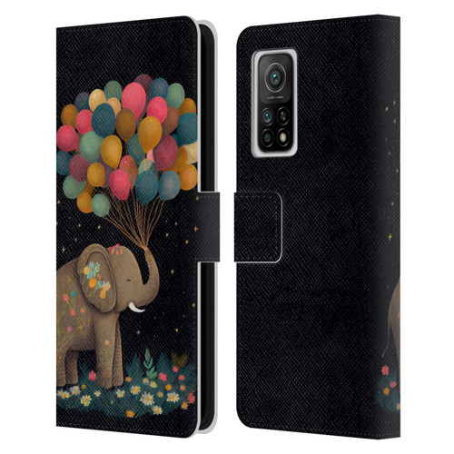 JK Stewart Art Elephant Holding Balloon Leather Book Wallet Case Cover For Xiaomi Mi 10T 5G