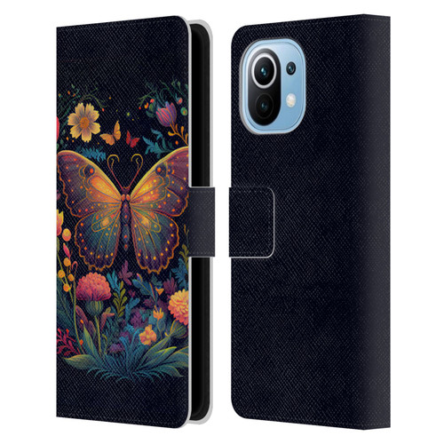 JK Stewart Art Butterfly In Night Garden Leather Book Wallet Case Cover For Xiaomi Mi 11