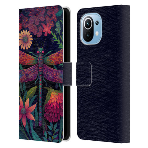 JK Stewart Art Dragonfly Purple Leather Book Wallet Case Cover For Xiaomi Mi 11