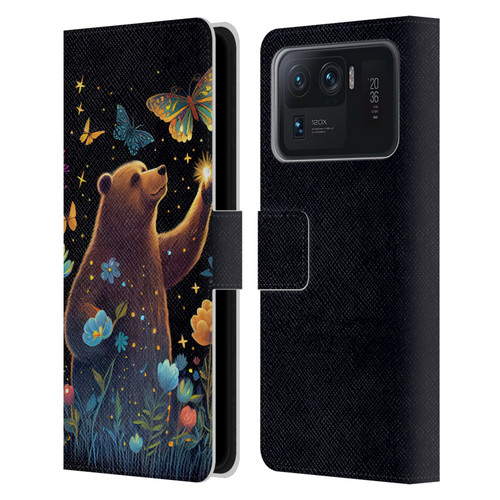 JK Stewart Art Bear Reaching Up Leather Book Wallet Case Cover For Xiaomi Mi 11 Ultra