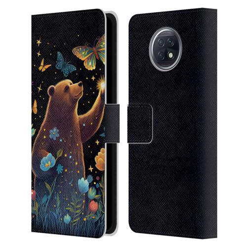JK Stewart Art Bear Reaching Up Leather Book Wallet Case Cover For Xiaomi Redmi Note 9T 5G