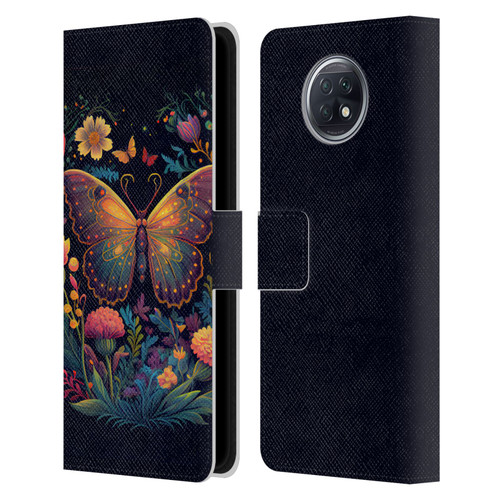 JK Stewart Art Butterfly In Night Garden Leather Book Wallet Case Cover For Xiaomi Redmi Note 9T 5G