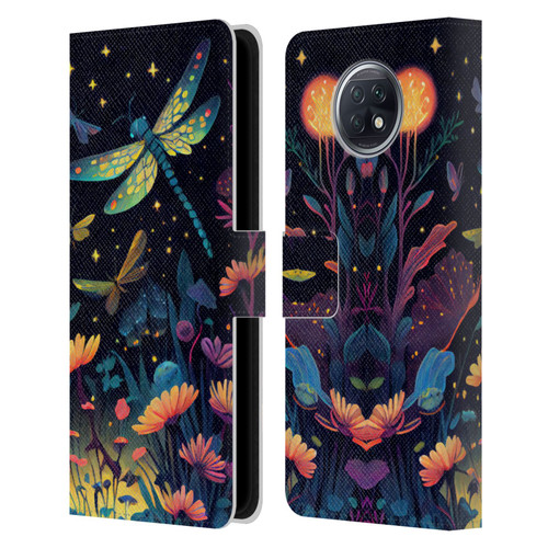 JK Stewart Art Dragonflies In Night Garden Leather Book Wallet Case Cover For Xiaomi Redmi Note 9T 5G