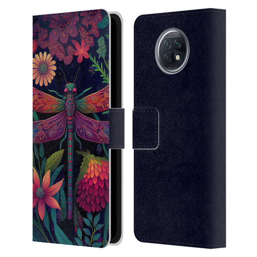 JK Stewart Art Dragonfly Purple Leather Book Wallet Case Cover For Xiaomi Redmi Note 9T 5G