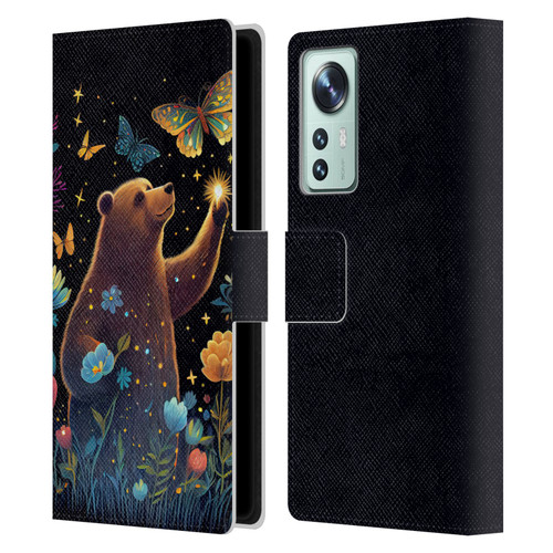 JK Stewart Art Bear Reaching Up Leather Book Wallet Case Cover For Xiaomi 12