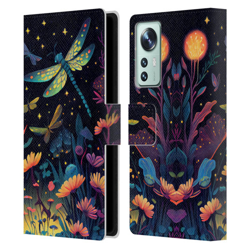 JK Stewart Art Dragonflies In Night Garden Leather Book Wallet Case Cover For Xiaomi 12