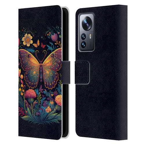 JK Stewart Art Butterfly In Night Garden Leather Book Wallet Case Cover For Xiaomi 12 Pro