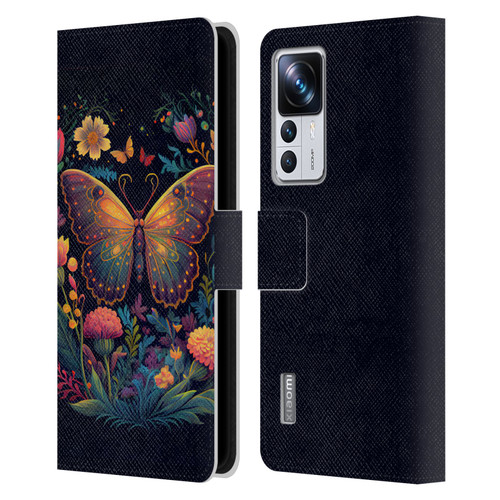 JK Stewart Art Butterfly In Night Garden Leather Book Wallet Case Cover For Xiaomi 12T Pro