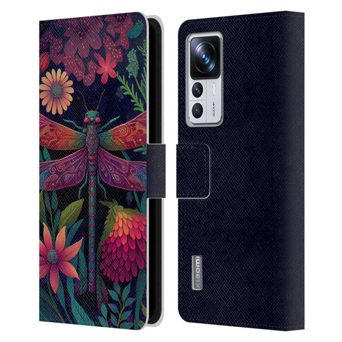 JK Stewart Art Dragonfly Purple Leather Book Wallet Case Cover For Xiaomi 12T Pro