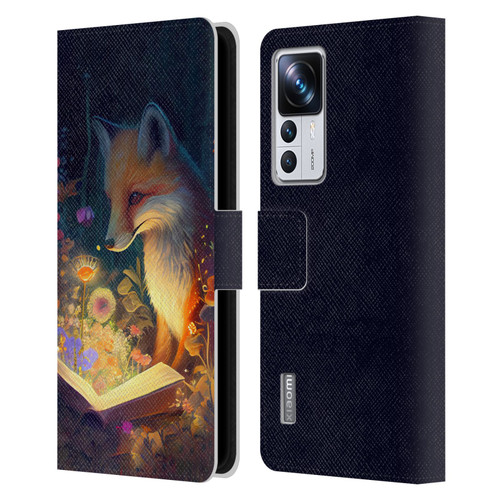 JK Stewart Art Fox Reading Leather Book Wallet Case Cover For Xiaomi 12T Pro