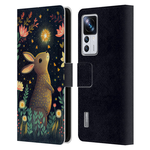 JK Stewart Art Rabbit Catching Falling Star Leather Book Wallet Case Cover For Xiaomi 12T Pro