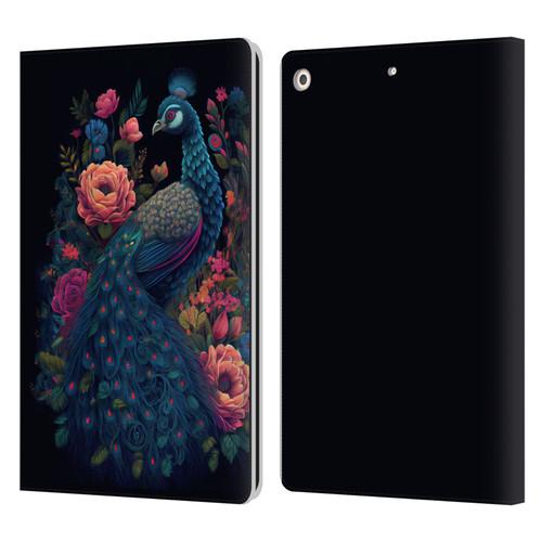 JK Stewart Graphics Peacock In Night Garden Leather Book Wallet Case Cover For Apple iPad 10.2 2019/2020/2021