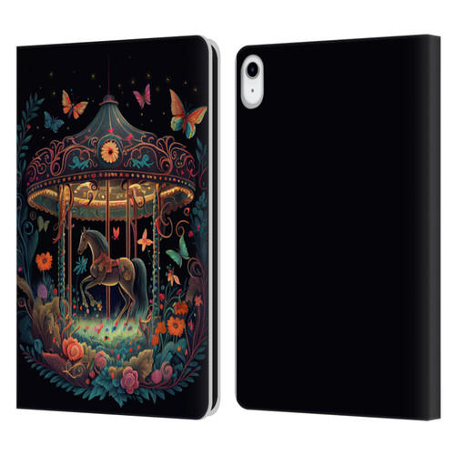 JK Stewart Graphics Carousel Dark Knight Garden Leather Book Wallet Case Cover For Apple iPad 10.9 (2022)