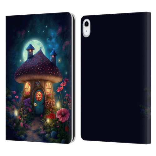 JK Stewart Graphics Mushroom House Leather Book Wallet Case Cover For Apple iPad 10.9 (2022)