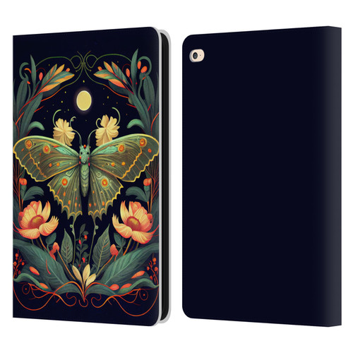 JK Stewart Graphics Lunar Moth Night Garden Leather Book Wallet Case Cover For Apple iPad Air 2 (2014)