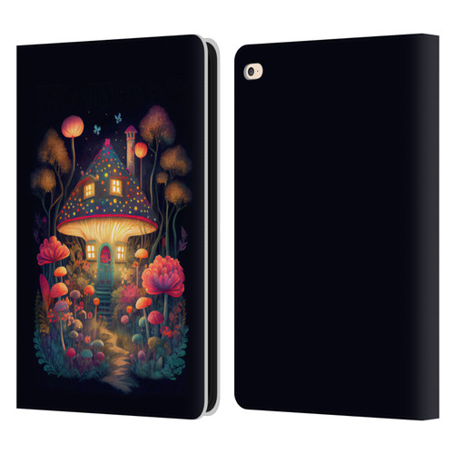 JK Stewart Graphics Mushroom Cottage Night Garden Leather Book Wallet Case Cover For Apple iPad Air 2 (2014)