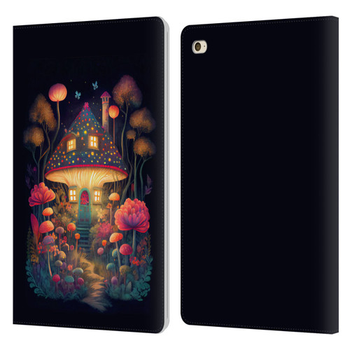 JK Stewart Graphics Mushroom Cottage Night Garden Leather Book Wallet Case Cover For Apple iPad mini 4