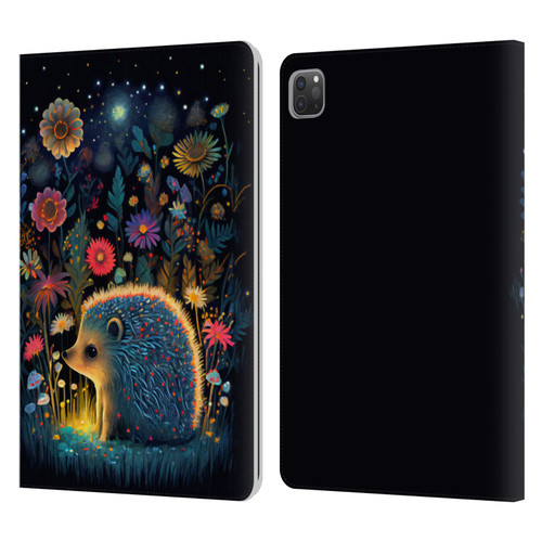 JK Stewart Graphics Little Hedgehog Leather Book Wallet Case Cover For Apple iPad Pro 11 2020 / 2021 / 2022