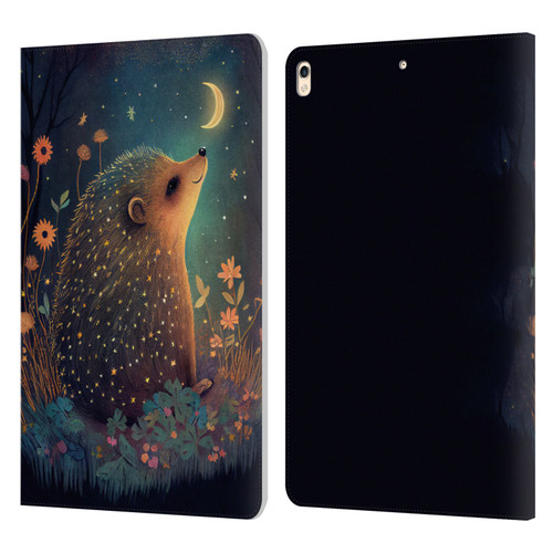 JK Stewart Graphics Hedgehog Looking Up At Stars Leather Book Wallet Case Cover For Apple iPad Pro 10.5 (2017)