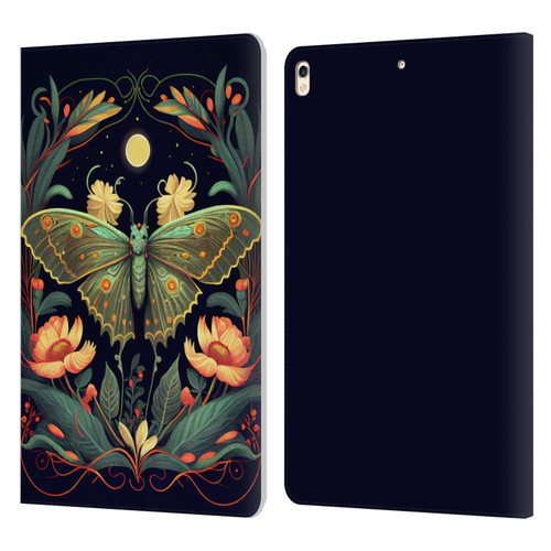 JK Stewart Graphics Lunar Moth Night Garden Leather Book Wallet Case Cover For Apple iPad Pro 10.5 (2017)