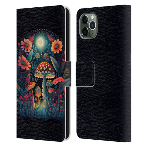 JK Stewart Graphics Ladybug On Mushroom Leather Book Wallet Case Cover For Apple iPhone 11 Pro Max