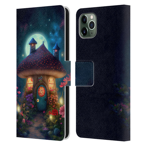JK Stewart Graphics Mushroom House Leather Book Wallet Case Cover For Apple iPhone 11 Pro Max