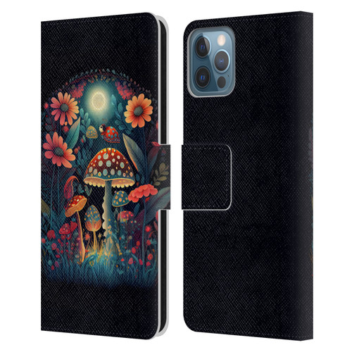 JK Stewart Graphics Ladybug On Mushroom Leather Book Wallet Case Cover For Apple iPhone 12 / iPhone 12 Pro